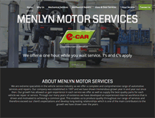 Tablet Screenshot of menlynmotorservices.co.za